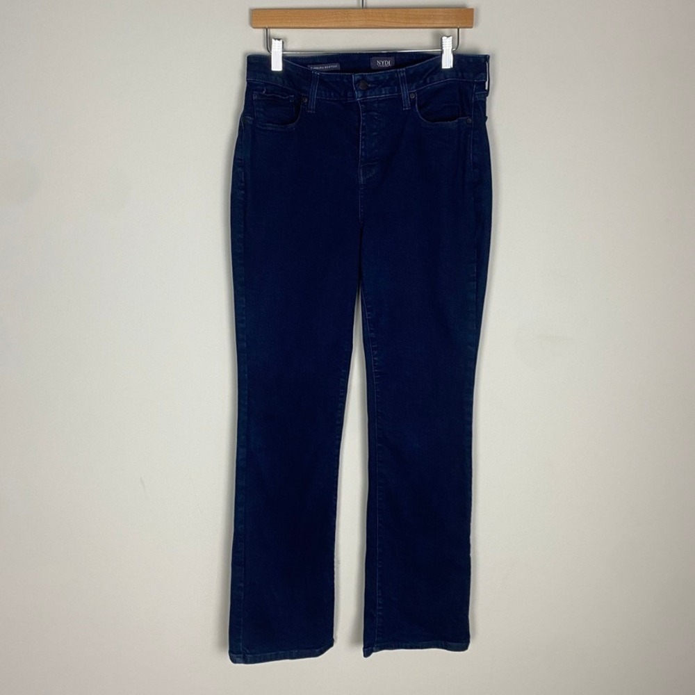 NYDJ Barbara Bootcut Jeans Womens 10 Dark Wash High Rise Stretch Denim Western